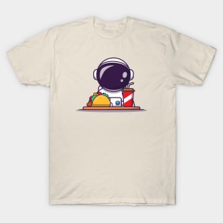 Cute Astronaut With Taco And Soda T-Shirt